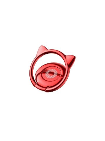 Baseus Cat Ear Finger Ring Holder 360 Degree Mobile Phone Smartphone Stand Fit Magnetic Car Holder-Red