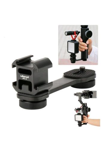 Ulanzi Pt-3 Triple Cold Shoe Mounts Plate Microphone Led Video Light Extension Bracket Microphone.
