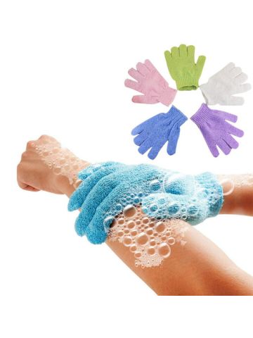 5 Pcs Shower Gloves Exfoliating Wash Skin Spa Bath Gloves Foam Bath Skid Resistance Body Massage Cleaning Loofah Scrubber