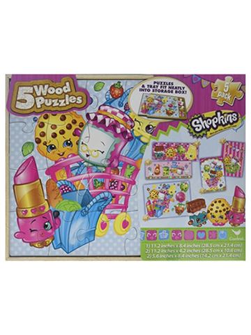 Shopkins, 5 Wood Puzzles Set By Frozen