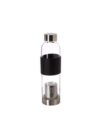 Asobu Ice Tea and Coffee Infuser Glass Water Bottle To-Go for Cold Brew, 400 ml - Black
