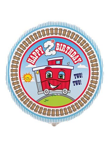 Two-Two Train 2nd Birthday Foil Balloon