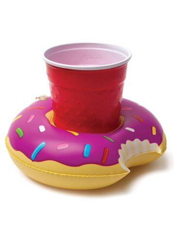 Purple Donut Cup Holder Inflatable Drink Pool Floats
