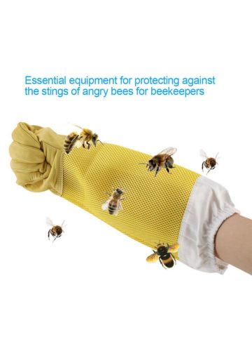 Beekeeping Gloves Goatskin Bee Keeping with Vented Beekeeper Long Sleeves
