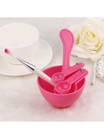 4 in 1 Diy Facial Mask Mixing Bowl Brush Spoon Stick Tool Face Care Set
