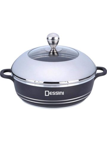 Non-Stick Shallow Granite Cooking Pot Black
