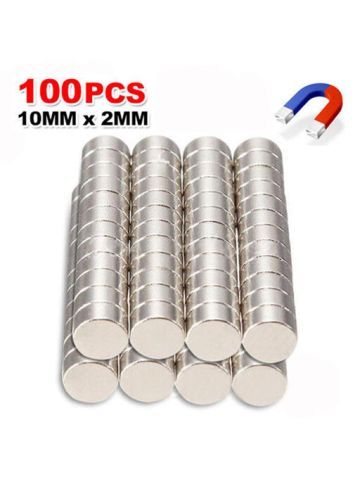 100 X N35 Super Strong 10 Mm X 2 Mm Round Disc Magnets Rare Earth Neodymium Magnet