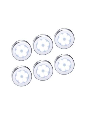 6 Pieces Motion Sensor Light, Cordless Battery-Powered Led Night Lighting