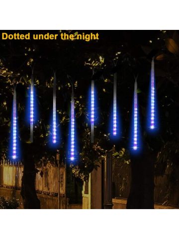 Led Lights Meteor Shower Rain Snowfall Xmas Tree Garden Outdoor Blue