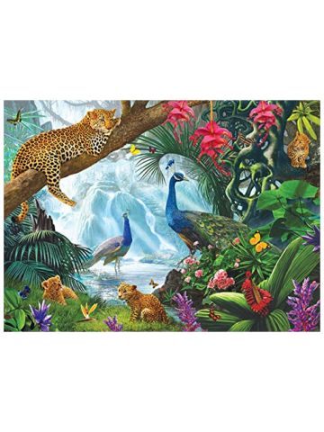 SunsOut Peacock And Leopards 1000 Pc Jigsaw Puzzle