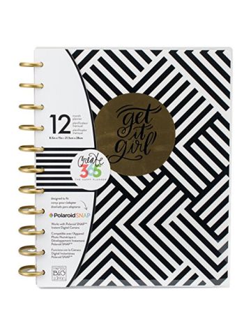 Create 365 12-Month Undated Planner 9.25X11.5-Black & White
