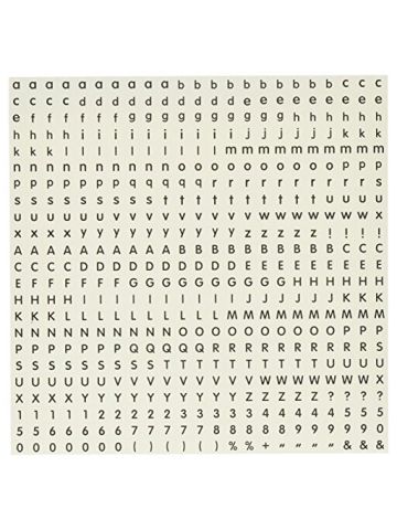 Mini Alphabet Stickers 5.9X5.9 Sheet - White & Black