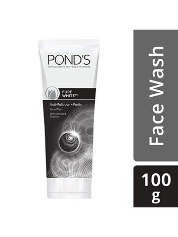 Pond's Pure White Anti Pollution Activated Charcoal Face Wash, 100 Gm