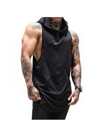 Mens Gym Stringer Tank Top Bodybuilding Athletic Workout Muscle Quick Dry Fitness Vest Black L