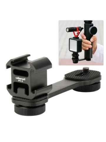 Ulanzi Pt-3 Triple Cold Shoe Mounts Plate?microphone Led Video Light Stand Extension Compatible For Dji Osmo