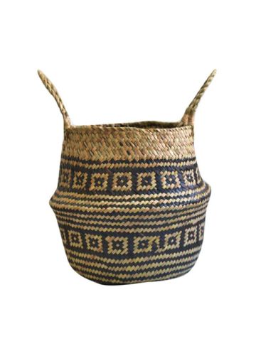 Seagrass Wicker Basket Flower Pot Folding Basket Dirty Basket Storage Decoration