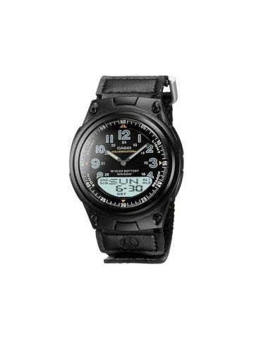 Casio Mens Quartz Watch, Analog-Digital Display and Leather Strap AW-80V-1BVDF