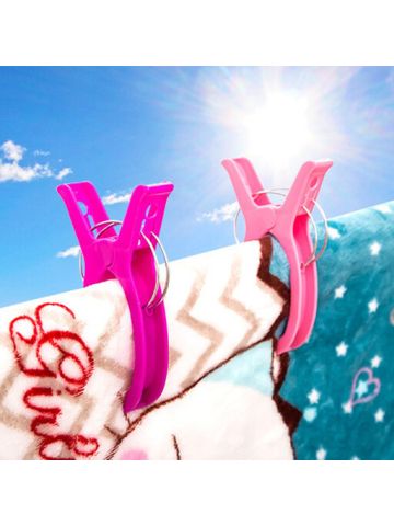 2 Pcs Large Bright Colour Plastic Beach Towel Pegs Clips to Sunbed Quilt Clips