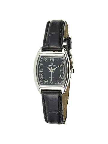 Citron Women's Black Dail Leather Band Watch - 93080L-3