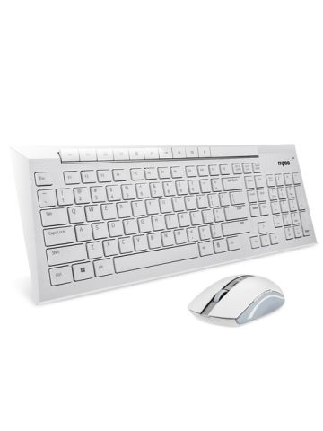 Rapoo 8200 P 5.8 Ghz Wireless Multimedia Keyboard And Mouse Combo, White