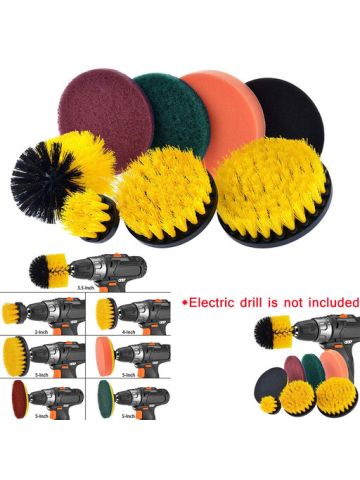 Drill Brush Scrub Pads 8 Piece Power Scrubber Cleaning Kit
