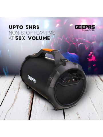 Geepas Rechargeable Karaoke Soundbox for DJ Dance and Party with upto 5hrs Play Time