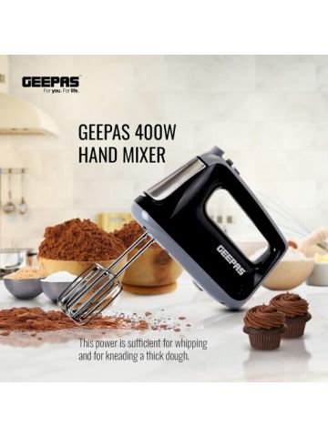 Geepas 400W Professional Food & Cake Hand Mixer for Baking