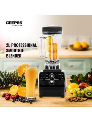 Geepas 2L Professional Smoothie Blender, Multi-Function Ice Blender Crush Grind & 8 Sharp Blades