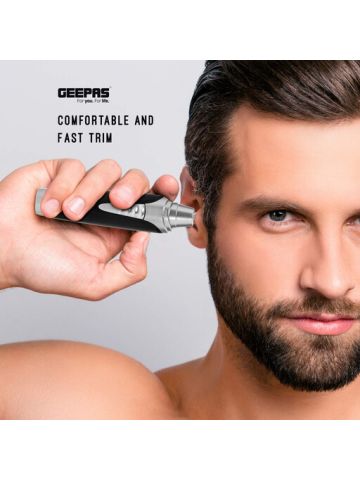 Geepas Nose and Ear Hair Trimmer Waterproof Compact Design & Cleaning Brush
