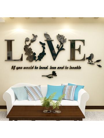 Stylish Removable 3 D Leaf Love Wall Sticker Art Vinyl Decals Bedroom Decor