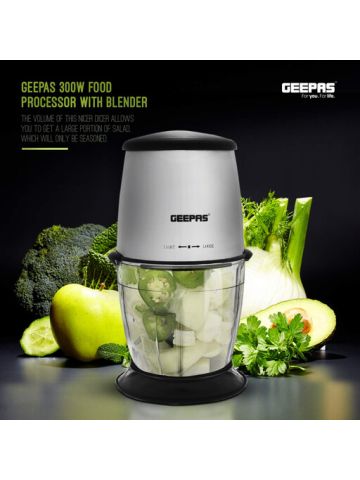 Geepas 300W Mini Food Processor - Food Chopper Shredder, Perfect for Salads & More