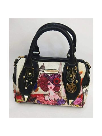 MJF Bag For Women,Black & Cream - Satchels Bags