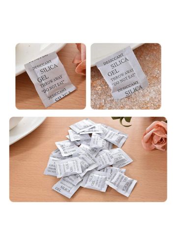 100 Packs 1 G Non-Toxic Silica Gel Desiccant Moisture Absorber Dehumidifier