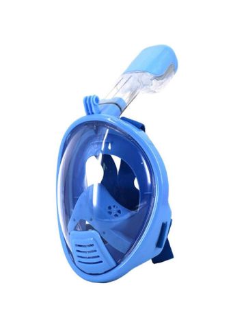 Snorkel Diving Mask Full Face Panoramic Easybreath Anti-Leak Diving Gear with Action Camera for Kids Blue