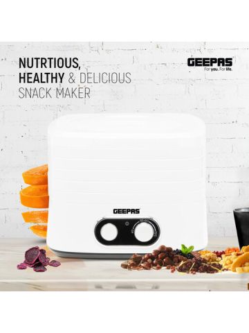 Geepas 240W Food Dehydrator Machine for Fruit, Vegetables, Meats and Chili, Healthy Snacks