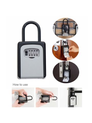 4-Digit Combination Lock Key Safe Storage Box Padlock Security Home Outdoor