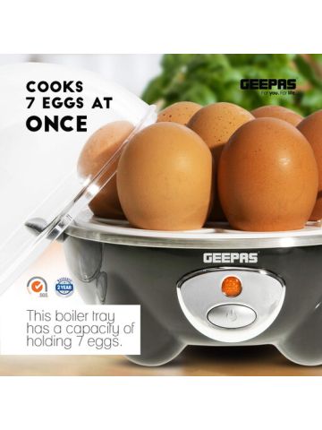 Geepas 3 in 1 Egg Boiler, Poacher and Electric Omelette Maker - up to 7 Egg Capacity