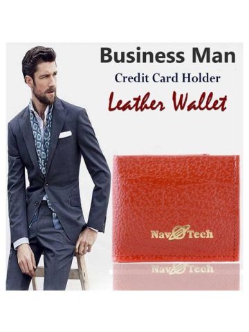 Navo Tech Fashionable High Quality PU Leather Wallet For Men, Golden Brown
