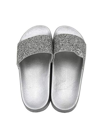 Y&D bink silver Slides Slipper For Women - Silver