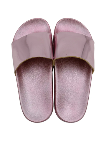 Y & D Rose Gold Slides Slipper For Women - Pink