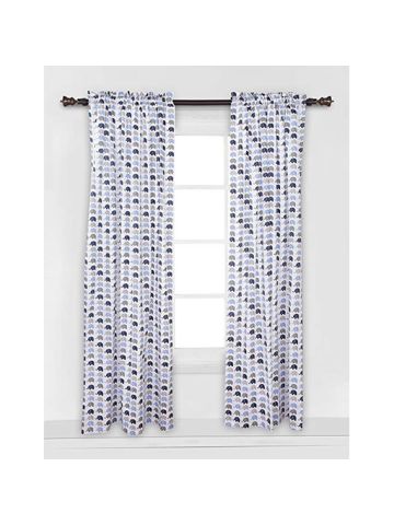 Elephants Blue/Grey Mini Elephants Curtain Panel