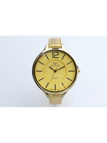 Truth seeker Leather Women's Gold Watch - 93475L-1