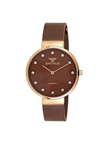 Spectrum Brown Mesh Band  Wrist Watch 93681L-4