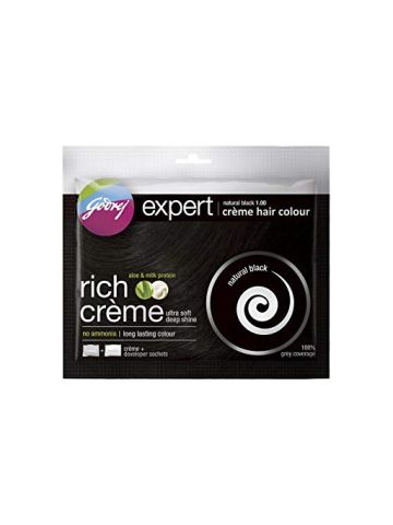 Godrej Expert Rich Creme Hair Color, 20 Gm & 20 Ml - Natural Black