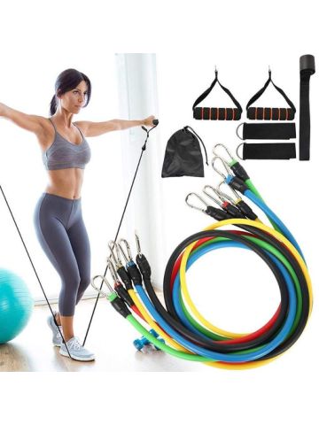 11-Piece Fitness Resistance Bands Set