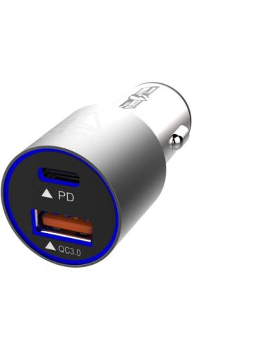 Adonit - Fast Car Charger USB-C PD-18W With Quick Charge 3.0 & 5V/3A USB C Port, In Car Charging Adapter