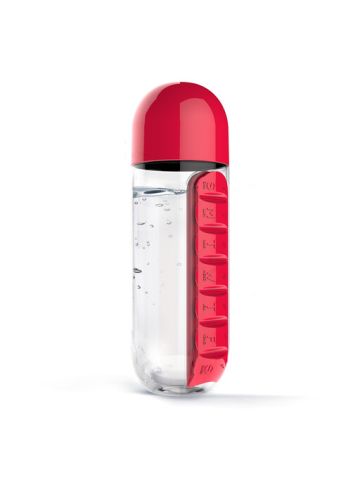 Asobu In Style Pill Organizer Bottle Red