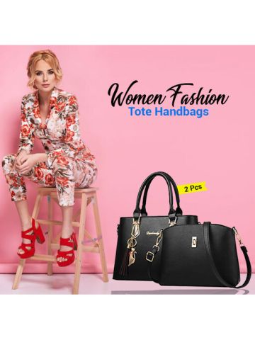 Women Fashion Handbags Tote Bag Shoulder Bag Top Handle Satchel Purse Set 2 Pcs
