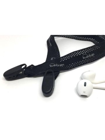 Budstraps Flex Sport Flexible Earbud Neck Strap For Intense Work-Out - Black