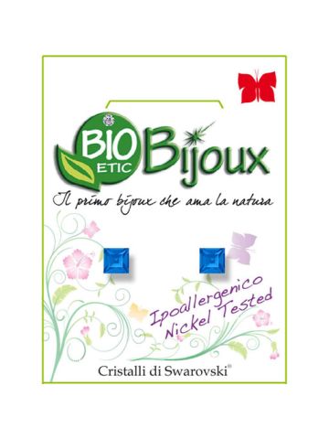 Bio Etic Bijoux Italy Earring Carre Xirius 4mm Sapphire